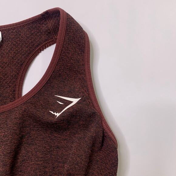 Gymshark Sports Bra Womens XS Extra Small Mahogany Vital Seamless Racerback - Picture 3 of 9